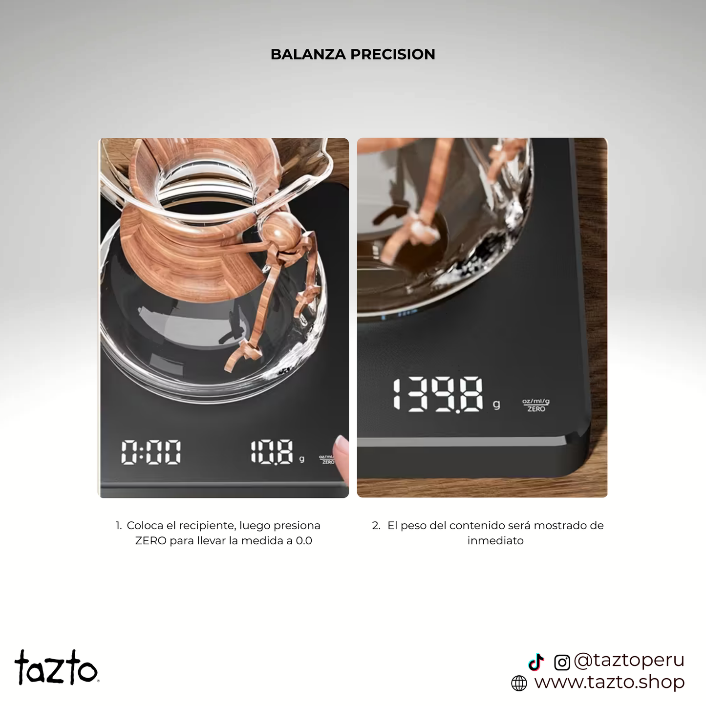 Balanza espresso con timer