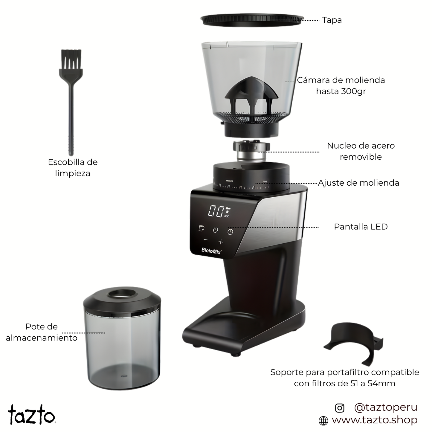 Biolomix 300W Molino de Café
