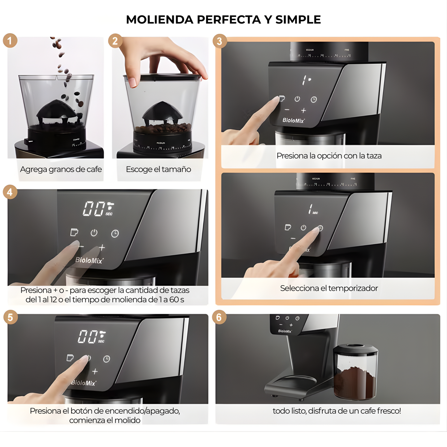 Biolomix 300W Molino de Café