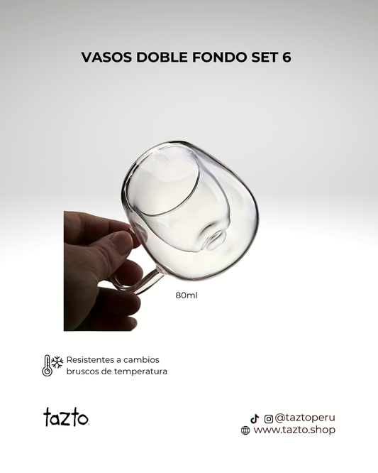 Tazas espresso doble fondo 6 set
